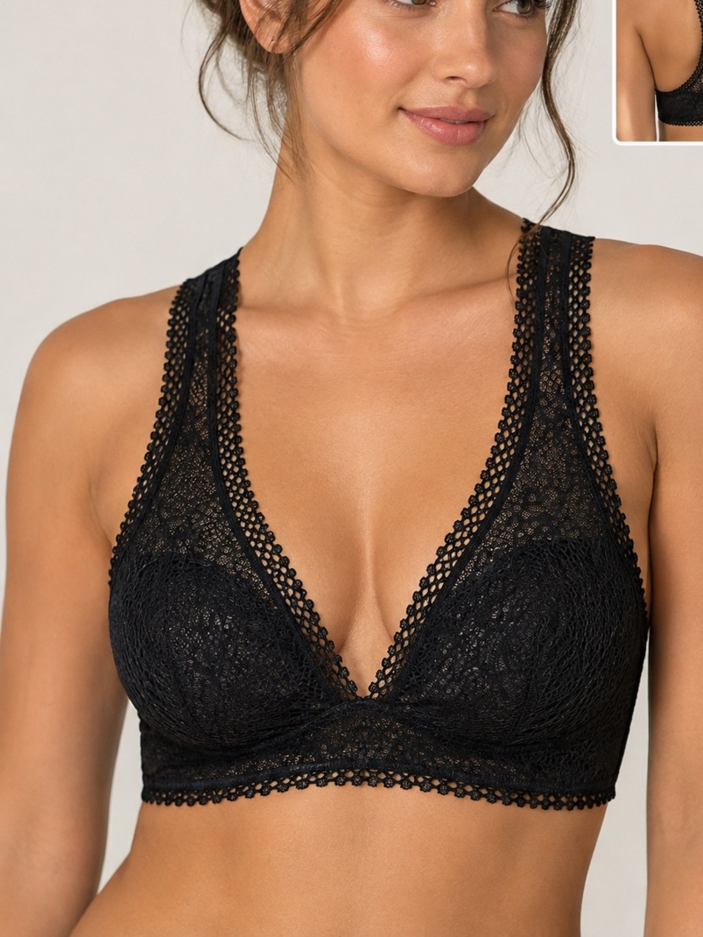Victoria's Secret Black Lace Racerback Bralette size medium